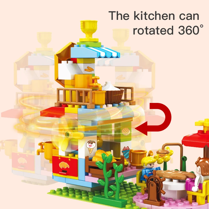 Большие размеры строительные блоки Duplo кирпичи уличные сцены семейный дом