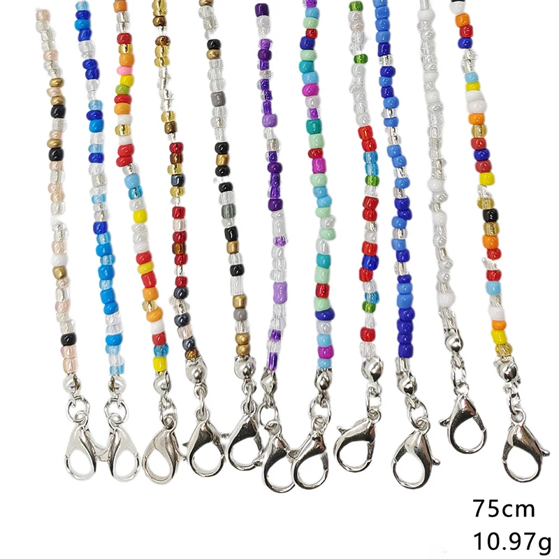 

75CM Fashion Reading Glasses Chain For Women Sunglasses Cords Casual Glass Rice Beaded Eyeglass Mask Chain Necklace Bracelet