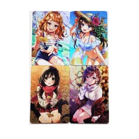 10pcsset acg four seasons girls one piece kamado nezuko sexy girls refraction hobby collectibles game anime collection cards