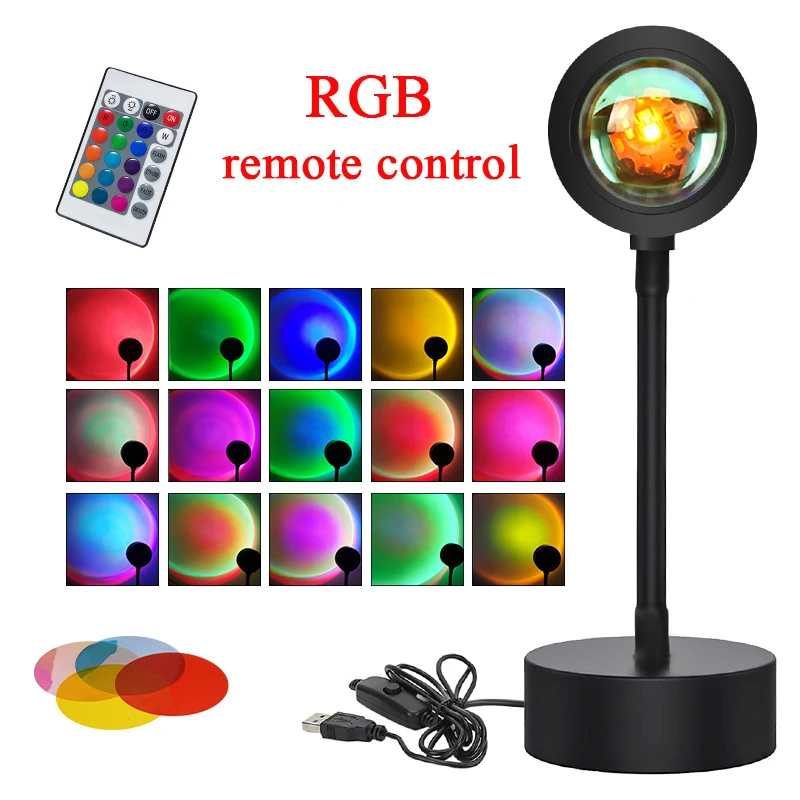 Умная проекционная лампа с дистанционным управлением по Bluetooth RGB проектор заката