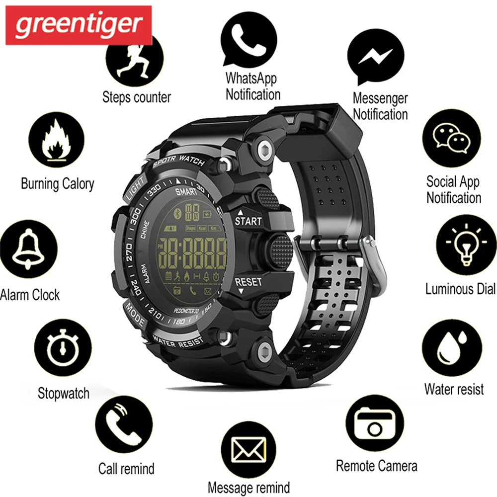 Bluetooth часы EX16 умные с уведомлением спортивные IP67 водонепроницаемые мужские