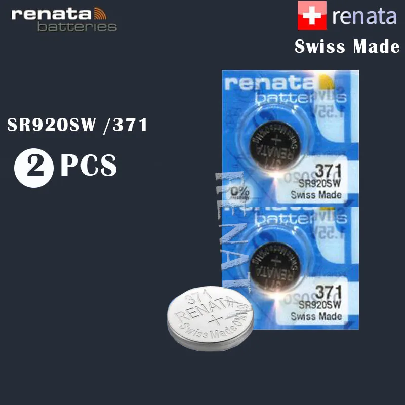 2 шт./лот Renata 371 100% оригинальный новый аккумулятор из оксида серебра для часов