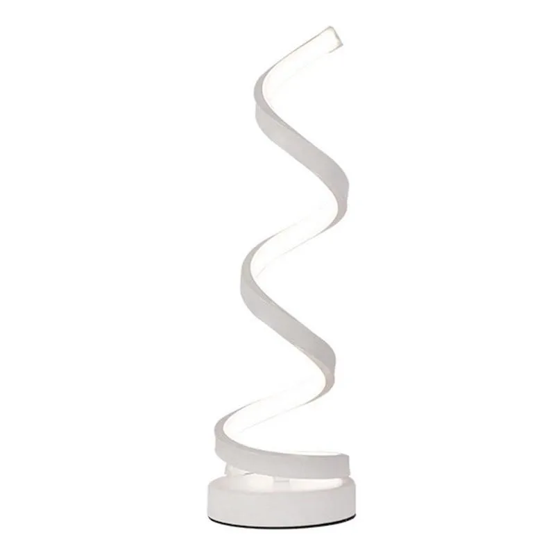 

1pc LED Table Lamp Modern Curved Desk Bedside For Living Room Lamp And Bedroom UK Warm Light White U9R0