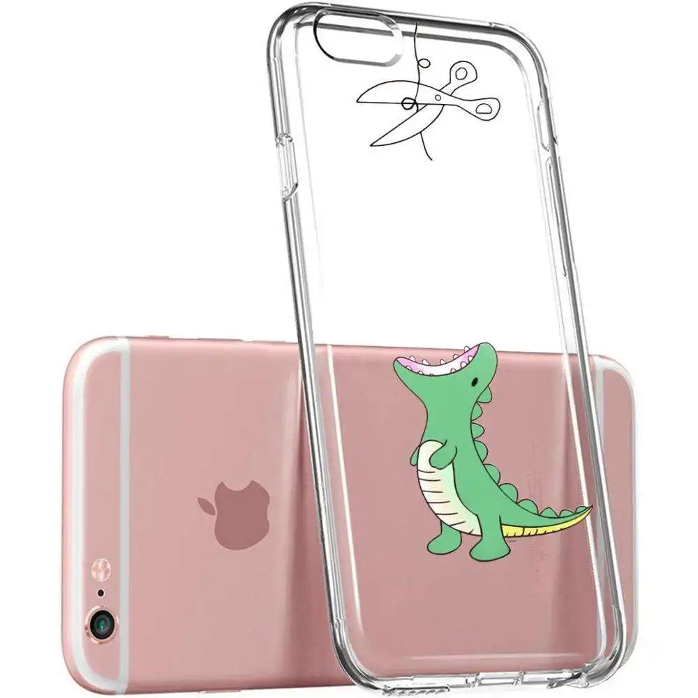 Чехол с динозавром для iphone 7 Plus 6 S SE 5S 5 8 X прозрачный мягкий силиконовый чехол из