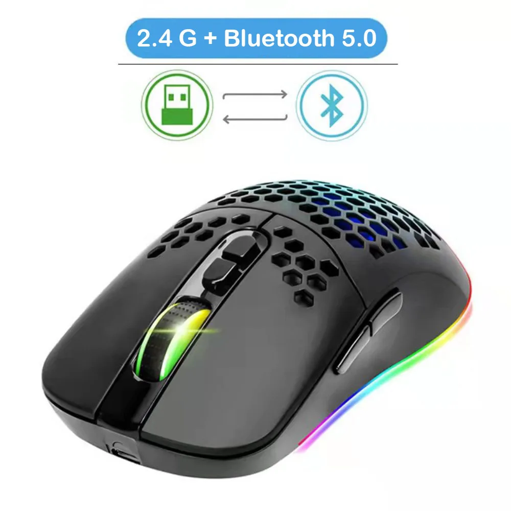 

Беспроводная мышь, Bluetooth перезаряжаемая мышь, Бесшумная игровая мышь со светодиодной Цветной подсветкой для iPad, компьютера, ноутбука, ПК, ак...