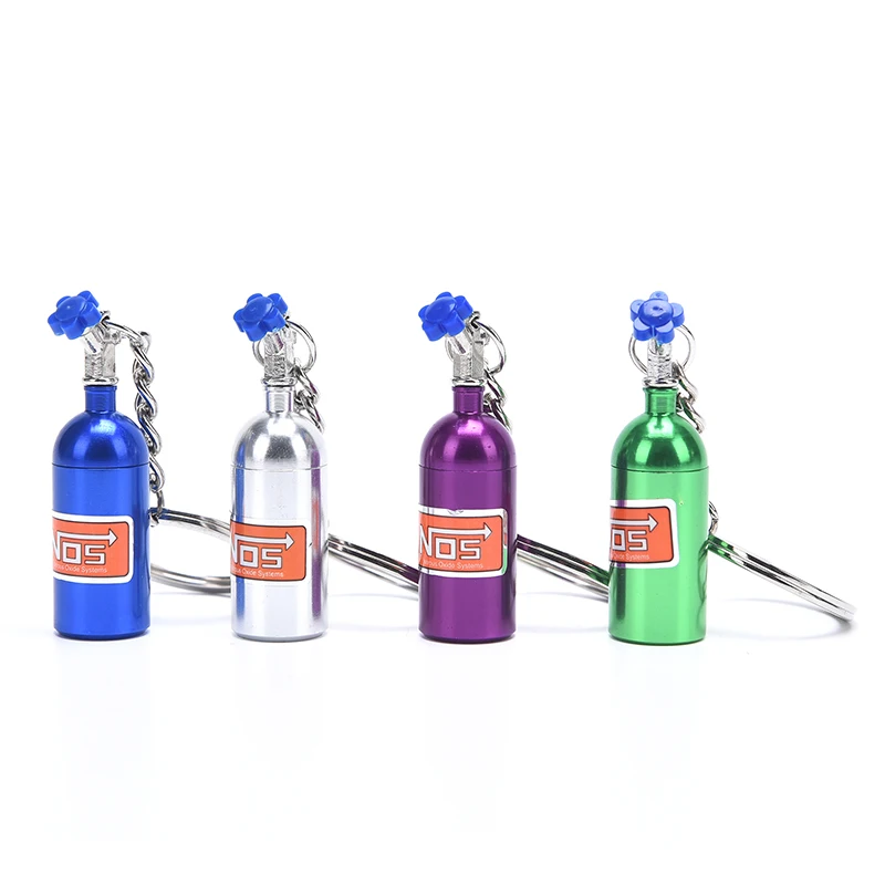 

Car Turbo NOS Keychain Nitrogen Bottle Metal Key Ring Stash Pill Box Storage