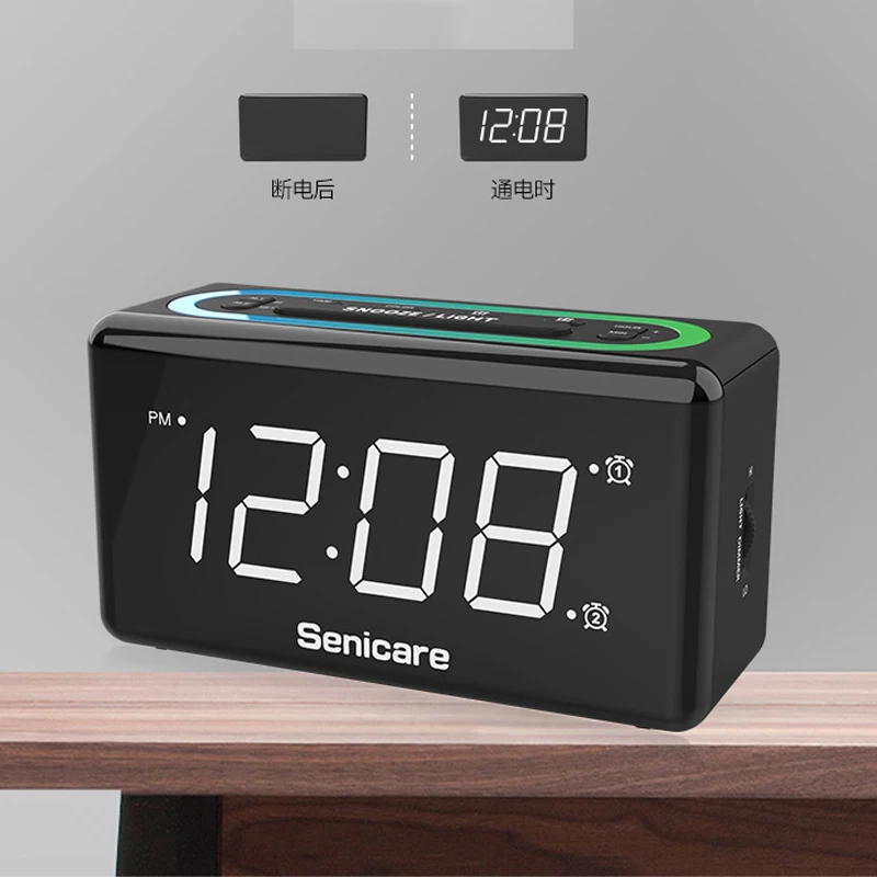 For Bedrooms 7 Color Night Light, Large Led Display With Sli