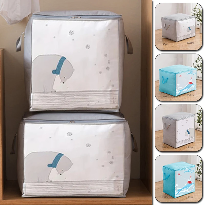 

Foldable Storage Bags Household Zipper Packing Quilt Blanket Pillow Wardrobe Closet Organizer Large Capacity Clothes Storage Bag