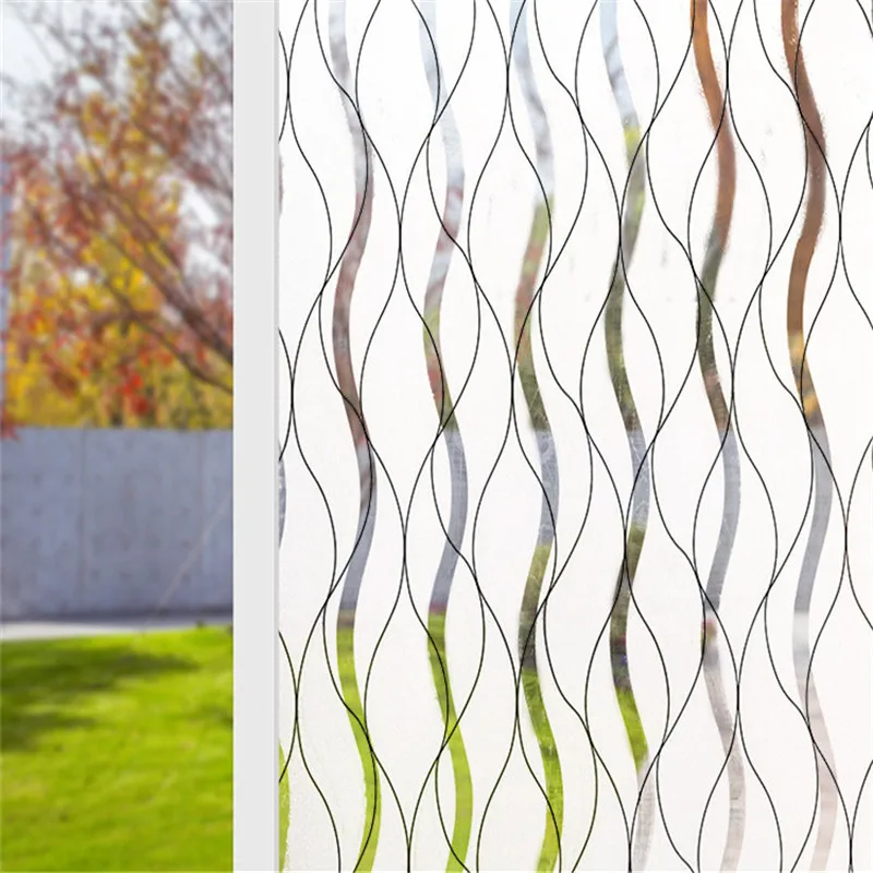 Клейкая Электростатическая стеклянная наклейка в полоску матовая оконная