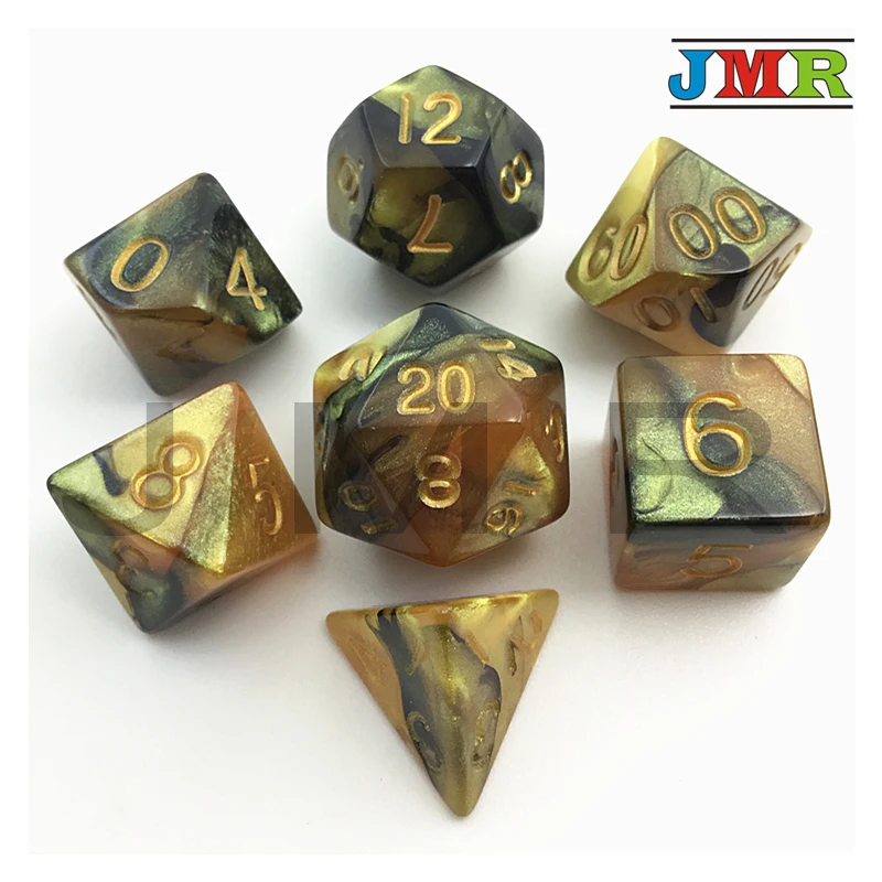 7 шт многогранные разноцветные цифровые кости набор D4 D20 для DND RPG аксессуары