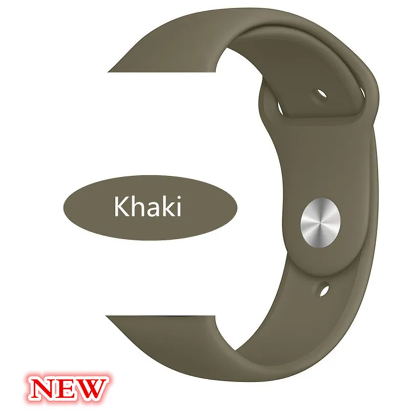 Khaki Новые спортивные силиконовые часы для apple watch band 4 44 мм 40 мм(iwatch 5) apple watch 3 2 1 42 мм 38 мм аксессуары для наручных браслетов - Цвет ремешка: Khaki