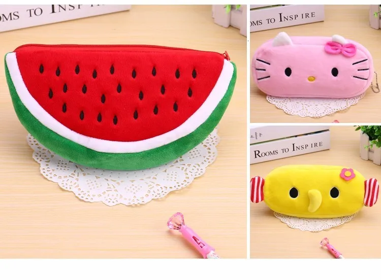 1 шт 12 Цвет школьная Kawaii Тоторо Карандаш Чехол сумка/мешок карандаша панды плюшевые косметический кошелек мешок застежки-молнии монета сумка подарок для детей