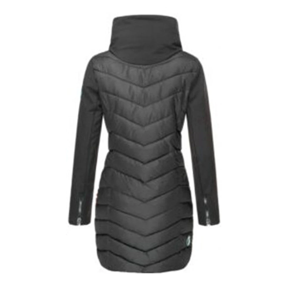 Куртка с хлопковой подкладкой черная теплая длинная парка на зиму 2019 женские