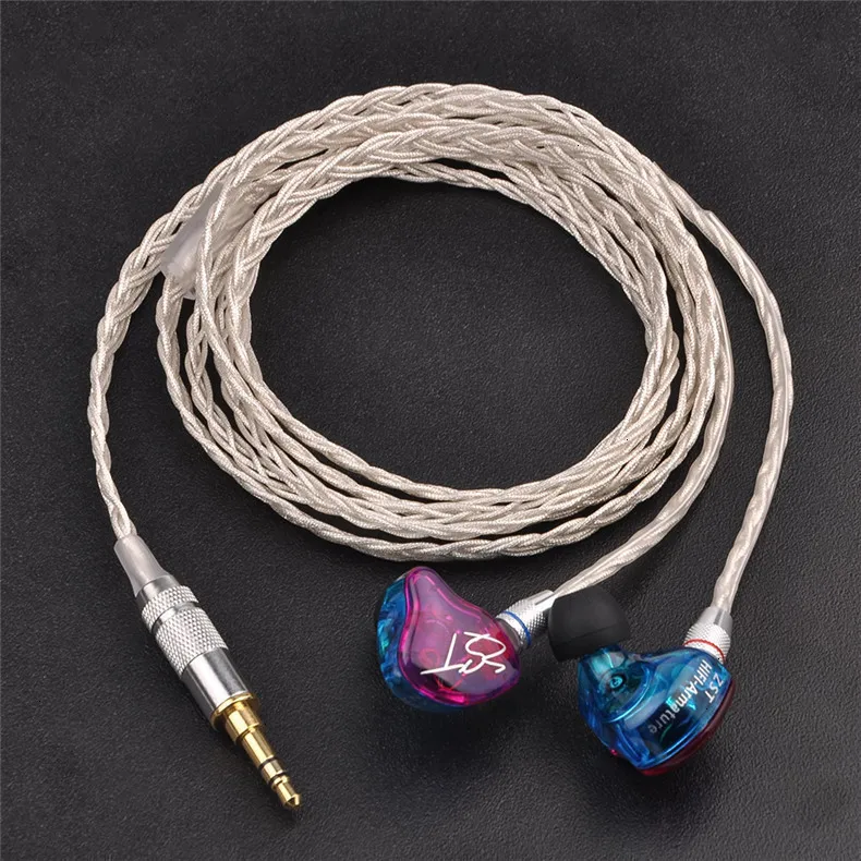 AK KZ ZST ZS10 кабель 2pin 0,75 мм Модернизированный посеребренный кабель для наушников кабель для обновления KZ ZST ED12 ZS10 ES3 ZSR ES4 AS10 BA10