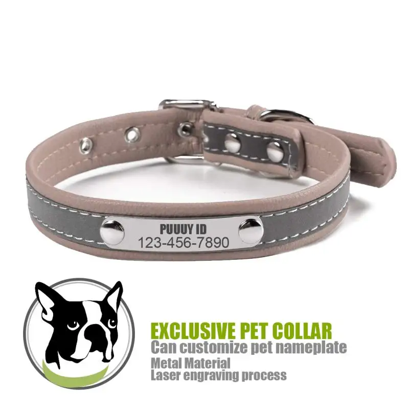 

Personalized Waterproof Cat Dog Collar Coated Ultra Soft Rubber with Reflective Strip, Upgraded, Reflective Strip Not Disengage
