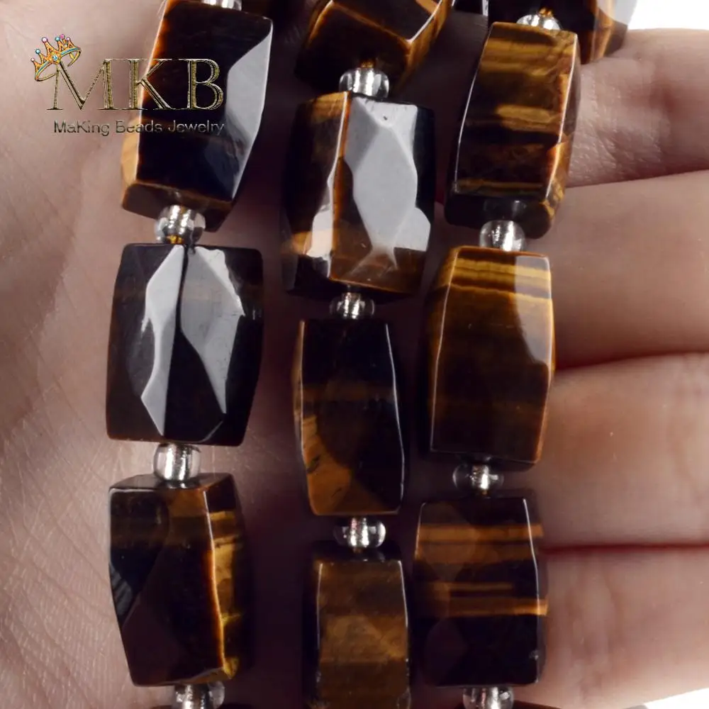 Бусины из натурального желтого тигрового глаза граненый камень кубовидная форма