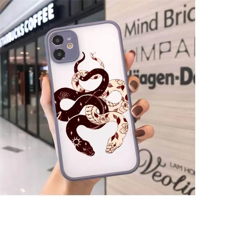 

Hand Snake Flower Snake Painting Phone Cases matte transparent For iphone 7 8 11 12 plus mini x xs xr pro max cover