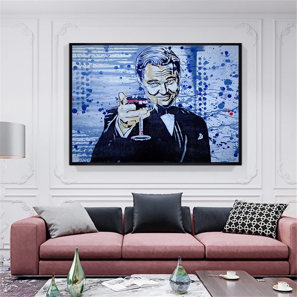 Абстрактные граффити человек с Стекло картина постер на стену Печать холст