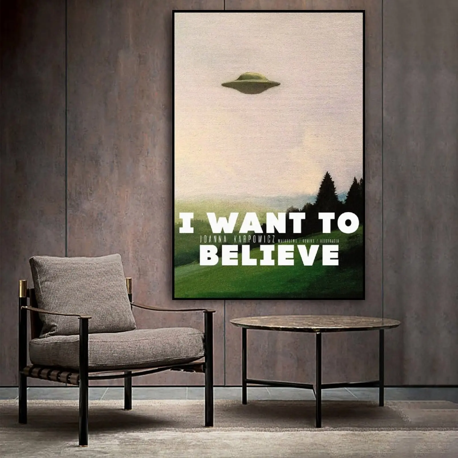 

I Want To Believe X-Files UFO Poster Poster Decorative Painting Canvas Wall Art Living Room Posters Bedroom Painting