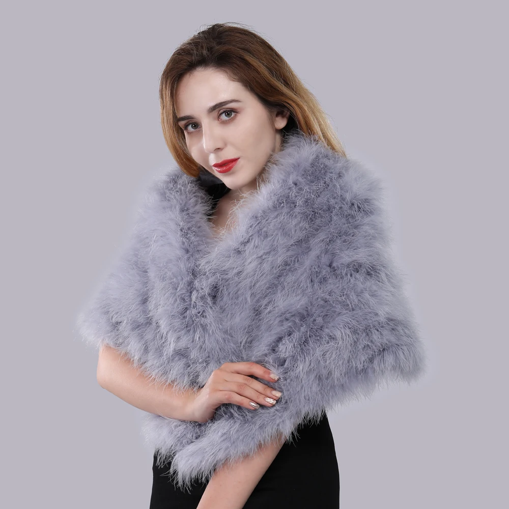 Новое поступление роскошные меховые болеры с белыми страусиными перьями цвета
