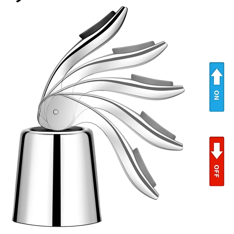 

4 Pack Wine Bottle Stopper Stainless Steel with Stainless Steel Kitchen Timer