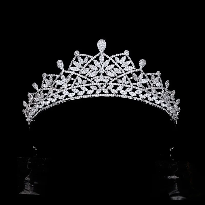 

Luxury Micro-inlaid Zircon Wedding Crown Elegant Bridal Tiara Headdress Princess Wedding Crown Hair Jewelry Accessories HQ0510