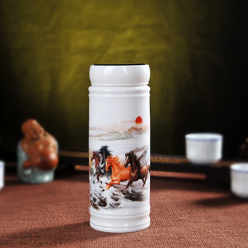 Керамическая изоляционная чашка Цзиндэчжэнь двухслойная полностью