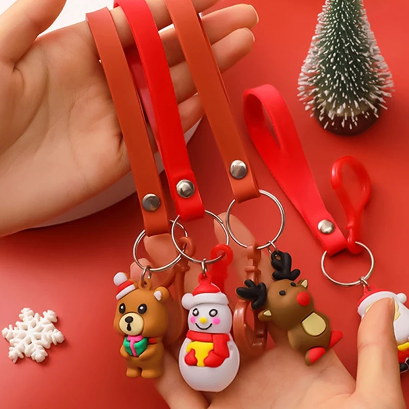 

Цепочка для ключей, креативный держатель для ключей в стиле Санта-Клауса, школьные награды, идеальный подарок для женщин и девочек, рождеств...