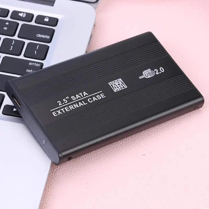 2,5 дюймов USB 2,0 SATA HDD Box Жесткий диск чехол Алюминий сплав Портативный SSD жесткий диск HDD Чехол USB2.0 внешний жесткий диск Корпус чехол