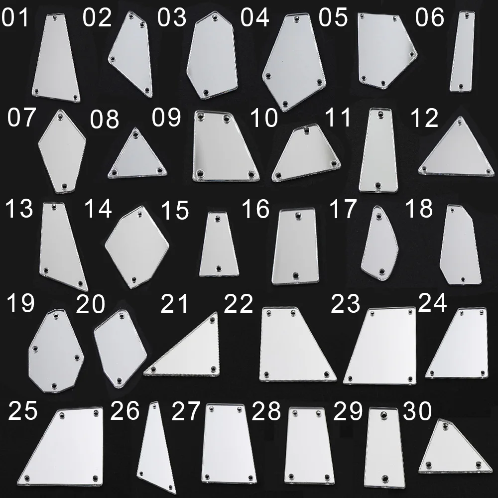 10 шт Блестящий смешанный размер Акриловые стразы шитье неправильное зеркало