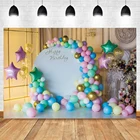 Laeacco домашние Красочные воздушные шары винтажная стена ребенок день рождения пользовательский фон фотографический фото фон для фотостудии