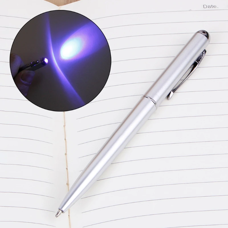 

Creative LED UV Light Ballpoint Pen With Invisible Ink Secret Pen