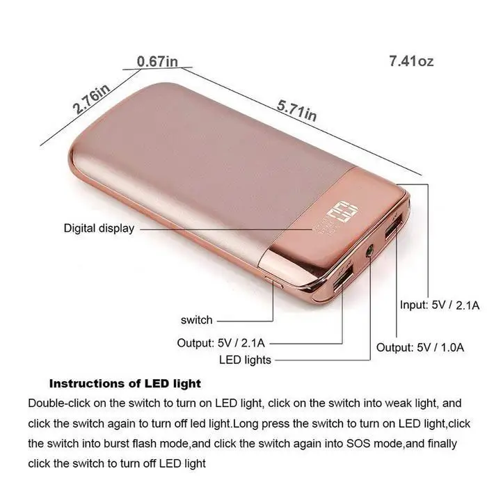20000mAh полимерный портативный внешний аккумулятор зарядное устройство цифровой дисплей Банк питания