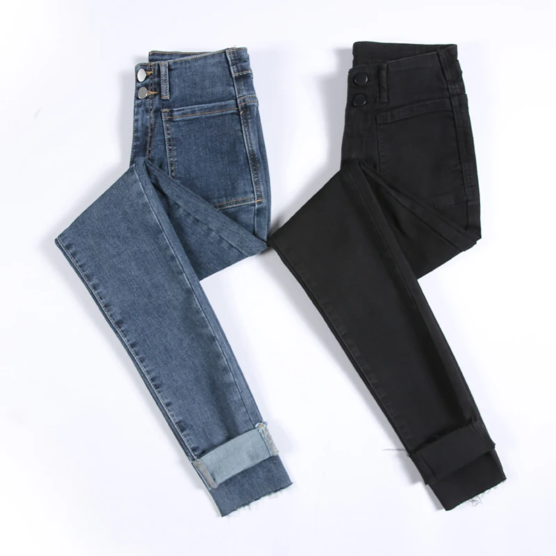 

Jeans for women high waist Korean style slim fit skinny slimming large long pants elastic pants pencil pants skinny pants
