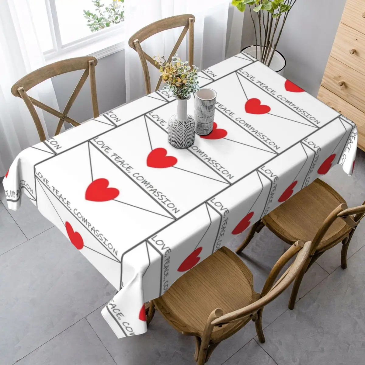 

Envelope Tablecloth Printed Protection Table Cover Polyester Banquet Cheap Cute Table Cloth