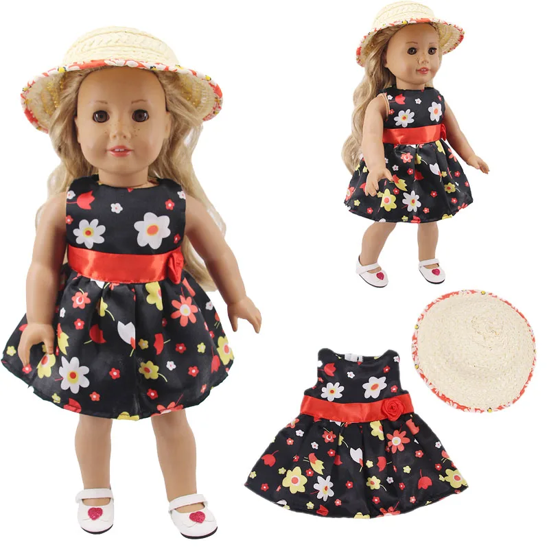 LUCKDOLL маленькое свежее иностранное платье подходит для 18-дюймовых американских