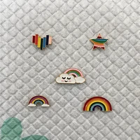 fashion rainbow enamel lapel cartoon pins heart windmill brooches badges backpack cute pins gifts for friends wholesale jewelry