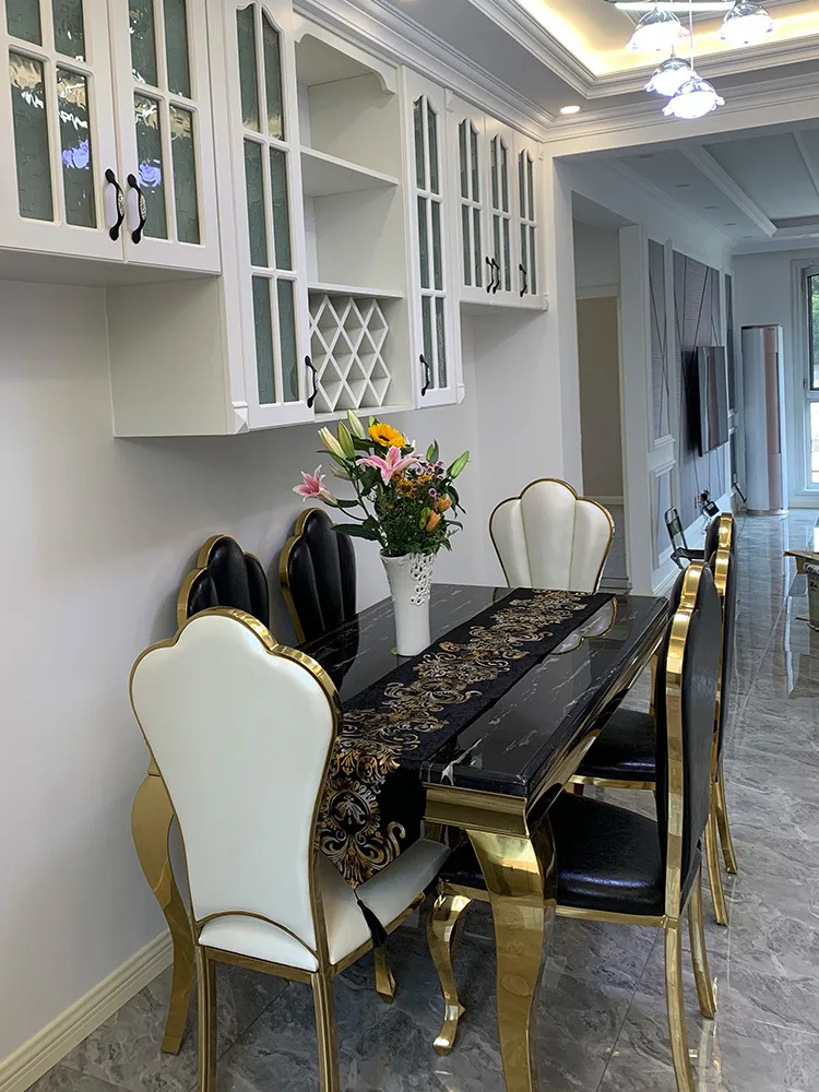 Прямоугольный Обеденный стол из нержавеющей стали в Северном Европейском стиле