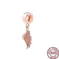 original 925 sterling silver charm new magnificent feather pendant fit pandora women bracelet necklace diy jewelry