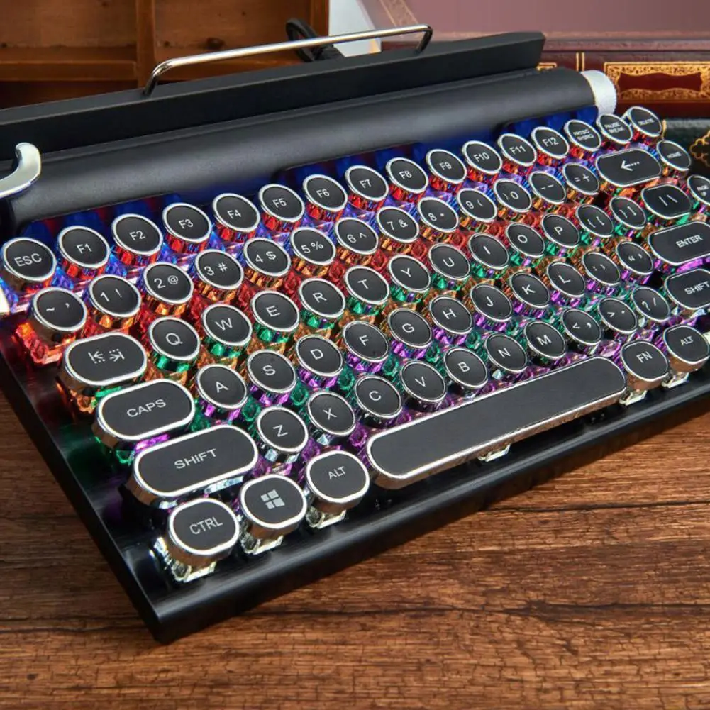 Retro Typewriter Keyboard 83 Keys Wireless Bluetooth Rgb Colorful Backlight Mechanical For Cellphone Tablet La Z5l9 | Компьютеры и
