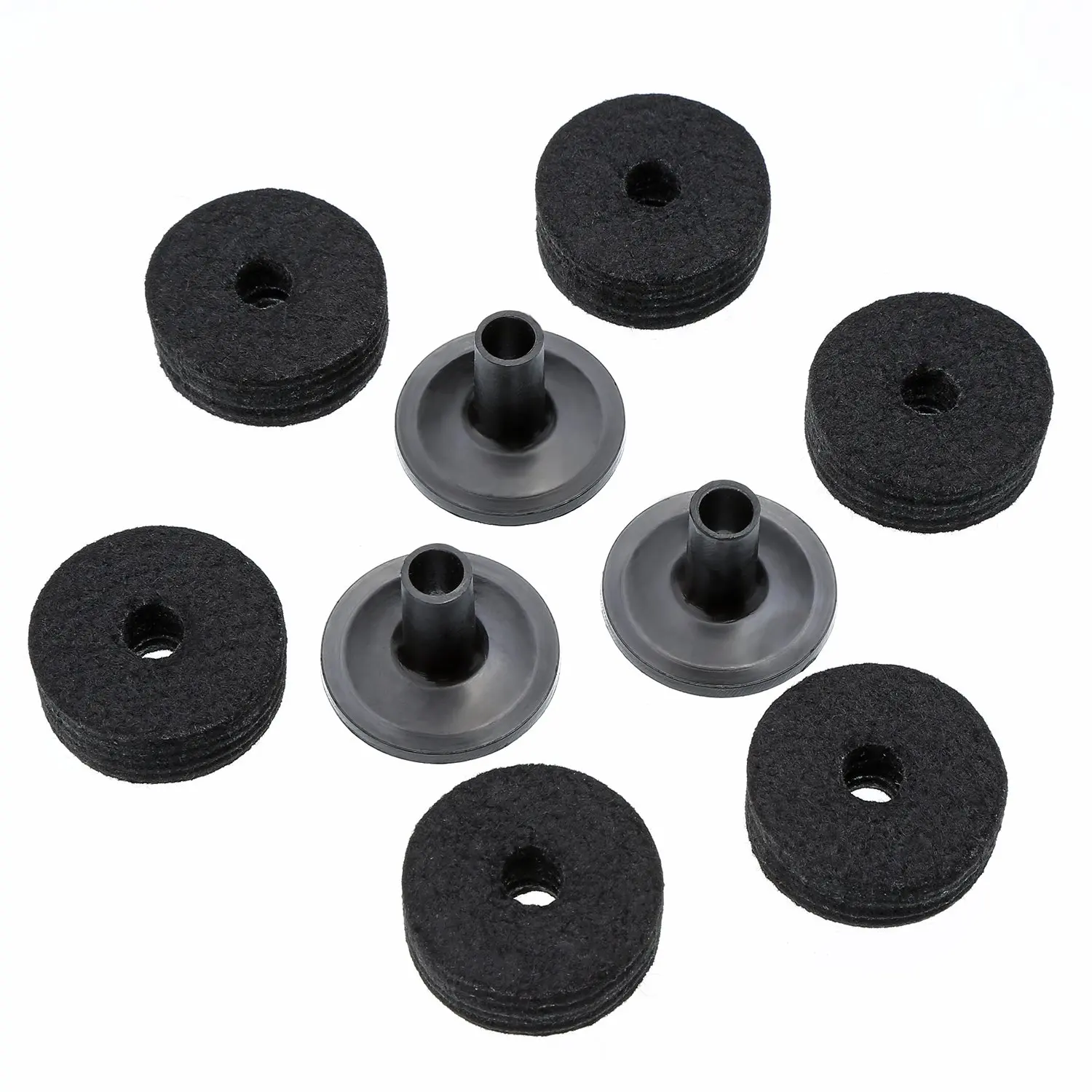 18 шт. Cymbal Сменные аксессуары Cymbal Felts Hi-Hat клатч фетр Hi Hat Cup Войлок Cymbal рукава с основанием барашковые гайки
