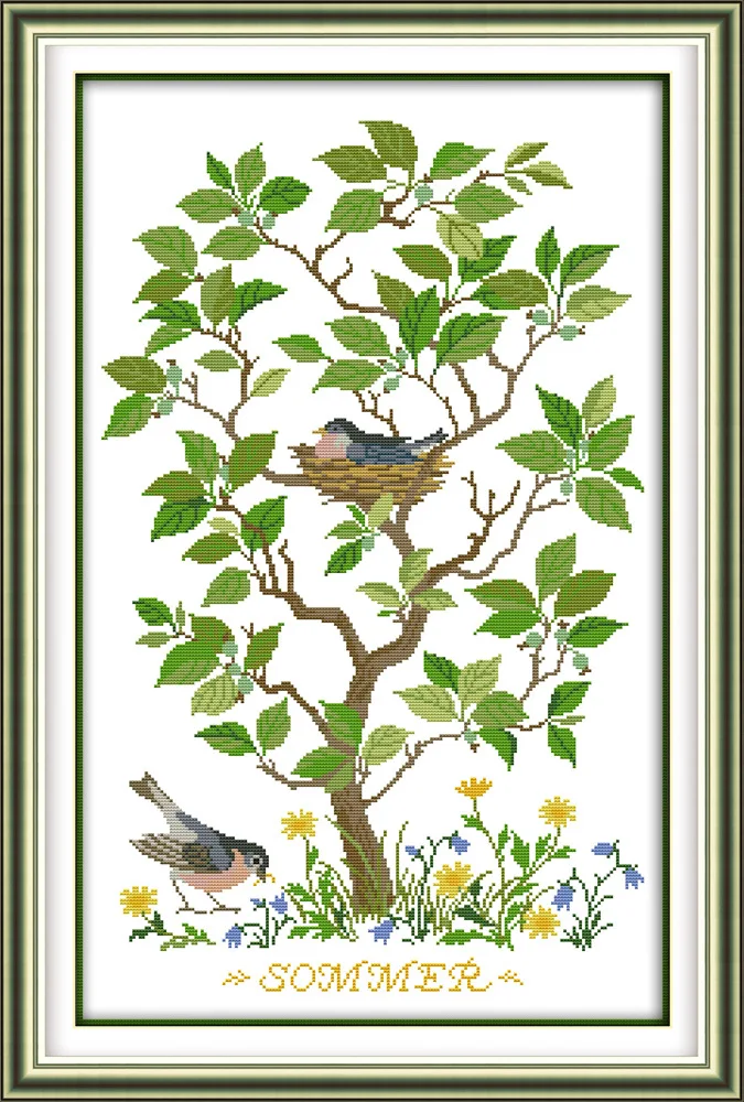 Радость воскресенье happy Птичье гнездо DMC китайские наборы для вышивки крестом