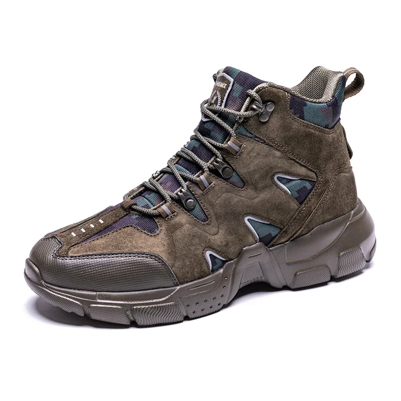 

ONEMIX Men Hiking Shoes High Top Waterproof Leather Lightweight Outdoor Climbing Fishing Trekking Shoes Military Tactical Boots