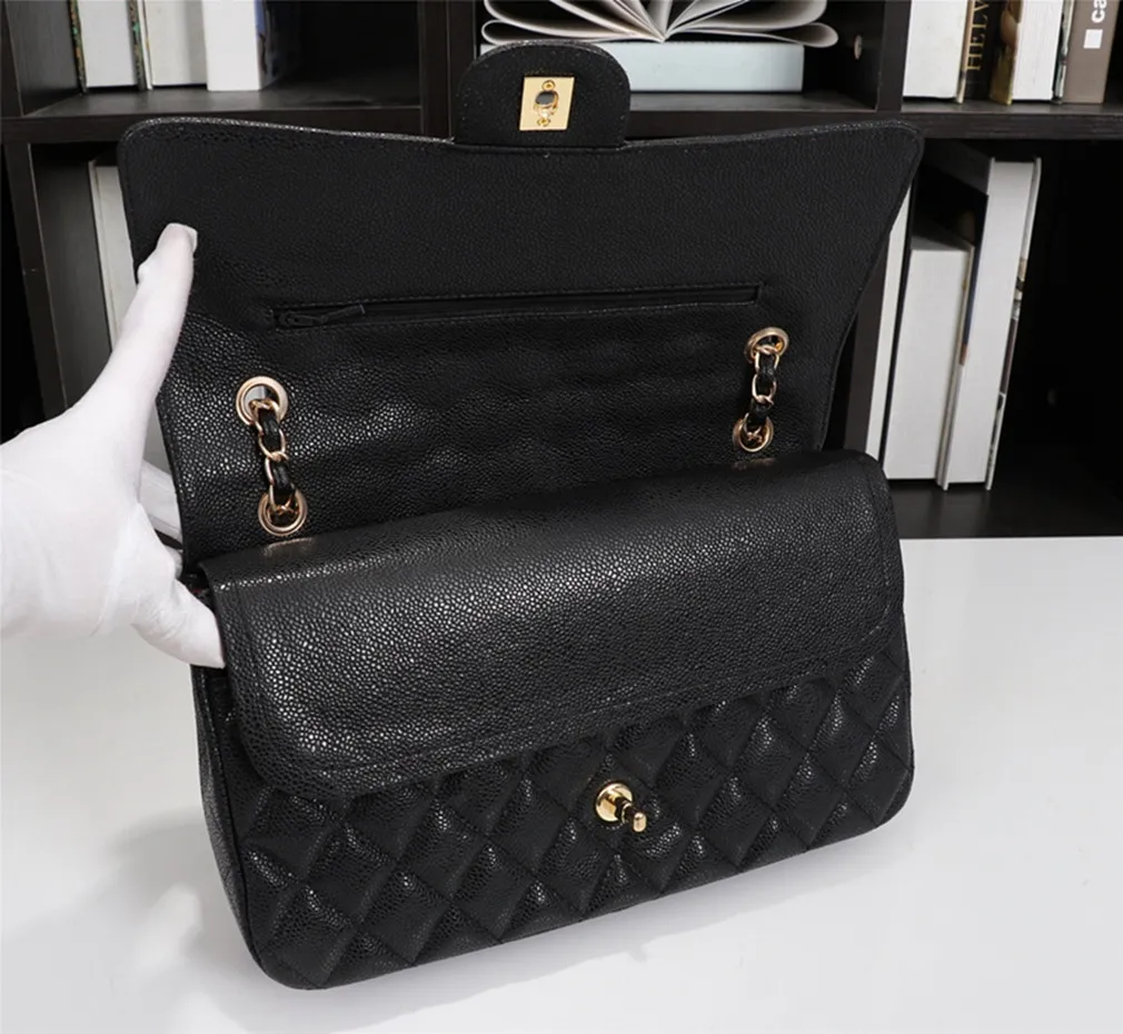 

New Classic Women's Genuine Leather Shoulder Bag gold chain silver chain Handbag Bags Ladies Handbags