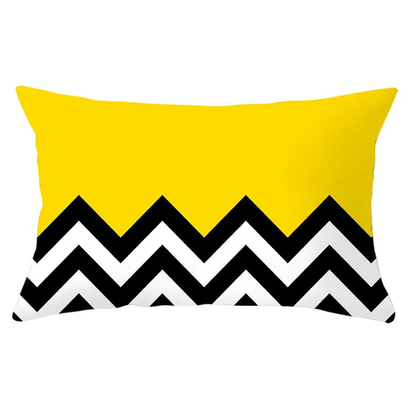 

Yellow Geometric Rectangle Cushion Cover Decorative Cushions For Sofa Pillow Covers Throw Pillows Polyester Pillowcases Decor