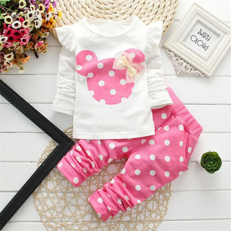 baby dress set for girl Winter Girls Clothing Clothes Bow Tops T Shirt+pants 2 pcs Kids Clothes Baby Girl Infant Clothing Kids Jogging Suits Baby Clothing Set for boy