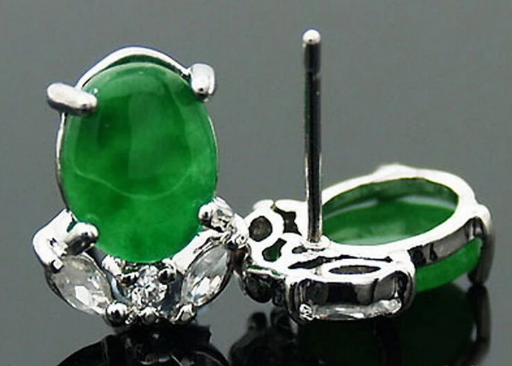 720&gt изумрудно зеленый нефрит 18KWGP кристалл яблоко серьги