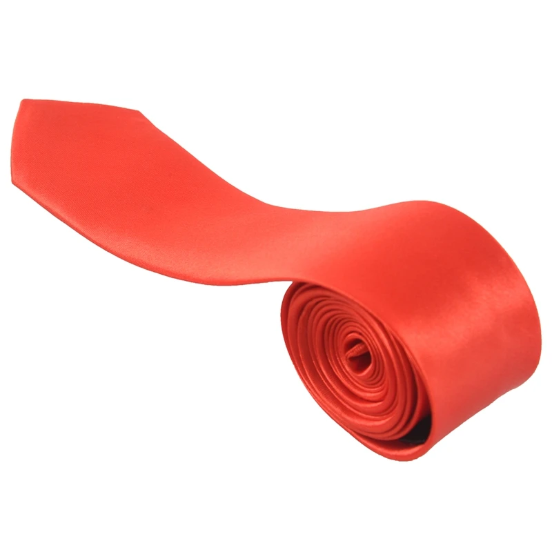 

Red Self Tie Style Polyester Necktie Neckwear for Men