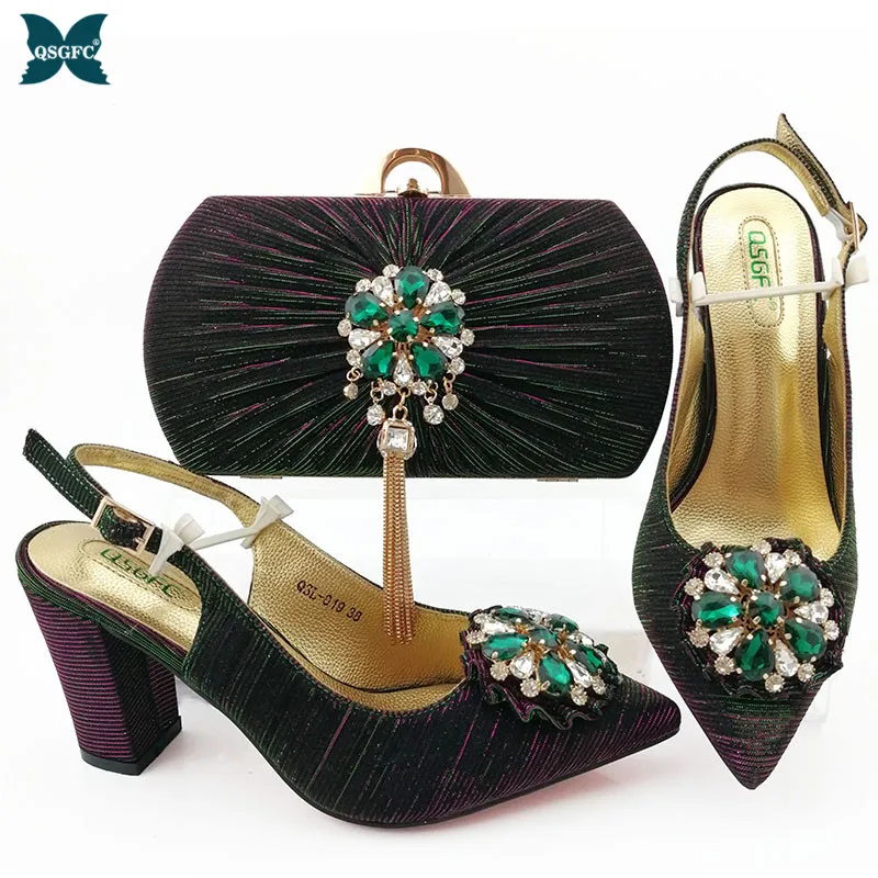 Новинка 2020 женская модель итальянский дизайн туфли зеленого цвета с подходящими