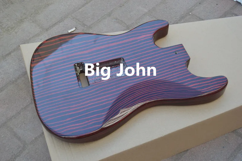 Новая электрическая гитара Big John single wave Зебра деревянный корпус|wood guitar body|electric